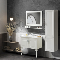 Set mobilier baie Virgo 3 piese alb 85 cm - design modern si functional - 2