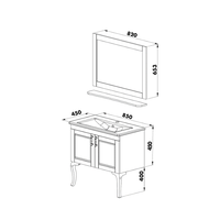 Set mobilier baie Virgo 3 piese alb 85 cm - design modern si functional - 3