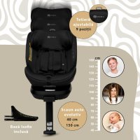 Scaun auto Appekids I-Size 40-150 cm Rear Facing 360 Pro Confort green - 4