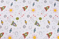 Set complet lenjerie 5 piese pentru patut incastrabil model rachete - 2