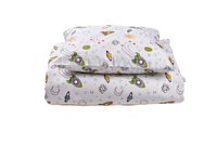 Set complet lenjerie 5 piese pentru patut incastrabil model rachete - 3