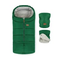 Set de Plimbare Petite&Mars - Sac de Iarna Jibot si Manusi Jasie, Impermeabile, 100x48 cm, Green - 1