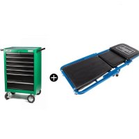 Carucior de scule Mannesmann 28270 cu 7 sertare si 321 piese + Pat mobil Scheppach 5903501917 - 1