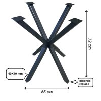 Picioare reglabile pentru mese rotunde sau patrate, metal negru, model A0062 - 1