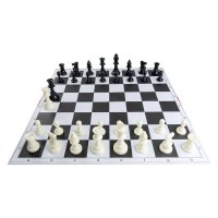 Piese de sah din plastic no. 6 - light si Tabla de sah din carton - 1