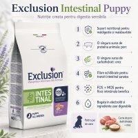 EXCLUSION Monoprotein VD Intestinal Puppy, XS-XL, Porc și Orez, dietă veterinară, hrană uscată câini junior, sistem digestiv, 12kg - 3