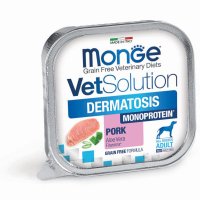 MONGE VETSOLUTION Dermatosis, XS-XL, Porc, dietă veterinară, tăviță hrană umedă fără cereale câini, piele & blană, (pate), 150g - 2