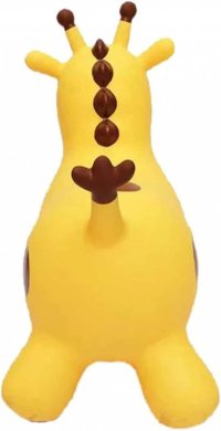 Jucarie gonflabila din cauciuc de sarit, pentru copii, Malplay, cu pompa inclusa, utilizare versatila, portabila, dimensiune 46 x 55 x 25 cm, yellow giraffe - 10