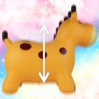 Jucarie gonflabila din cauciuc de sarit, pentru copii, Malplay, cu pompa inclusa, utilizare versatila, portabila, dimensiune 46 x 55 x 25 cm, yellow giraffe - 1