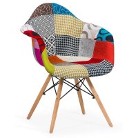 Scaun modern BUC 243 cu tapițerie patchwork multicolor - 1