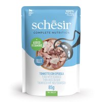 SCHESIR Complete Nutrition, Ton și Biban, plic hrană umedă pisici, (în aspic), 85g - 2