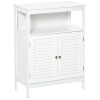 Dulap de baie Kleankin cu 2 usi, MDF alb, 60 x 30 x 81.6cm, ideal pentru spatii mici | Aosom Romania - 1