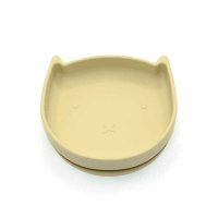 Farfurie in forma de pisicuta Bocioland, cu ventuze, silicon, fara BPA, 6-36 luni, Light Beige - 2