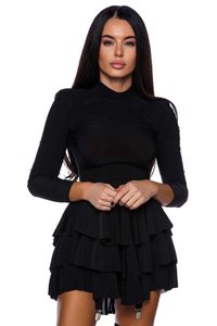 Rochie Baby-Doll cu Volane si Portjartier - 1