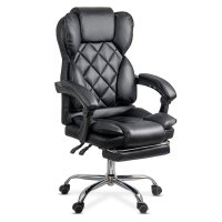 Scaun de birou OFF 412 cu suport pentru picioare, negru - 1