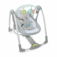 Leagan electric Ingenuity Swing 'n Go pentru bebelusi, 5 viteze, 8 melodii, sunete naturale, WhisperQuiet, Hybridrive, pliabil, multicolor - 1