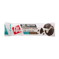 Baton proteic cu biscuiti si frisca FitSpo Locarb, 60g - Gust delicios si nutritie optima - 1