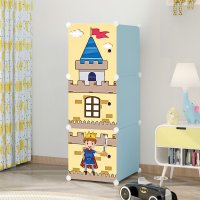 Dulap modular pentru copii cu 3 rafturi, 111x37x37 cm, design atractiv - 1