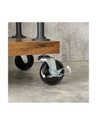 Suport pentru Haine cu Roti Vasagle HSR66BXV1, 5 Niveluri, Culoare Maro Rustic - 5
