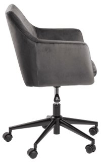 Scaun de birou Nora, gri, 91 x 58 x 58 cm, cu tapiterie din catifea - 5