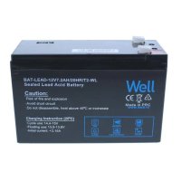 Acumulator plumb acid Well 12V 7.2AH, borne late, terminal T2 - 1