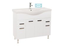 Set Baza front MDF si Lavoar seria 169, cu sertare, 100 cm, alb - 1