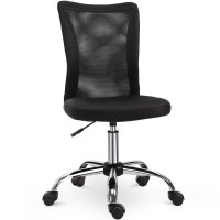 Scaun de Birou Ergonomic Vinsetto, Rotativ, Fara Cotiere, Inaltime Reglabila, Negru, 43x46x100cm | Aosom Romania - 1