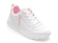 Pantofi sport SKECHERS UNO LITE albi din piele ecologica pentru fetite - 1