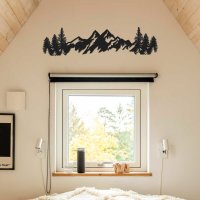Tablou metalic Mountains Negru 17x69 cm - 1