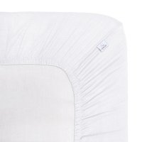 Cearceaf muselina organica, cu elastic, Little Amy, Alb, 80 x 160 cm - 1