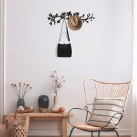 Cuiere Wallxpert din metal negru, 70x3x23 cm - 5