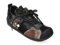 Pantofi sport negri GRYXX, model 39968, din piele intoarsa - 1