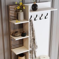 Cuier pentru hol Hanah Home, alb, pal melaminat, dimensiuni 90x35x200 cm - 2