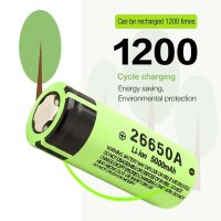 Acumulator 26650A MRG M1220, 5000mAh, Li-Ion, 3.7V, Reincarcabil, Verde - 4