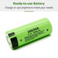 Acumulator 26650A MRG M1220, 5000mAh, Li-Ion, 3.7V, Reincarcabil, Verde - 1