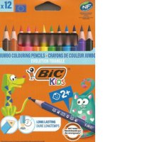 Creioane colorate Bic Evolution - 12 culori triunghiulare pentru creativitate - 1