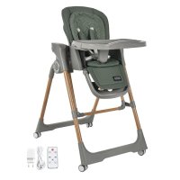 Scaun de masa 2 in 1, Bebe Stars, Serenna, Poate fi utilizat ca si leagan pentru copii, Cu telecomanda, Conform cu EN12790-1,2:2023, EN71-3:2019+A1:2021, EN14988:2017+A2:2024, Green - 1