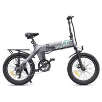 Bicicleta electrica pliabila Ulzomo Ridge 20 E-bike, 250W, 36V 15.6Ah, autonomie 60km, viteza maxima 25km/h, Gray - 1