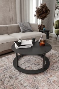 Masa de Cafea Hanah Home, MDF Negru, 70x38 cm - Design Modern - 2