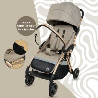 Carucior sport AppeKids Upp ultracompact cu pliere automata Bubble Beige - 4