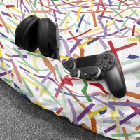Fotoliu Puf Bean Bag tip Chill XL Confetti fundal alb - 5