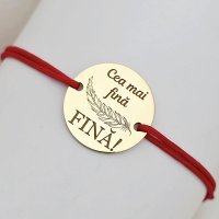 Bratara Fina - Cea mai fina - Argint 925 placat cu Aur Galben 18K - Snur reglabil - 1