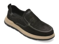 Mocasini OTTER negri, E660010, din piele naturala - 1