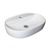 Lavoar ceramic alb ROUND cu accesorii 8301-A, 60x38x12 cm - 1