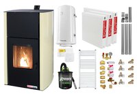 Pachet Complet Termosemineu pe Peleti Fornello Fiama Confort 12 kW pentru Incalzire Eficienta - 1