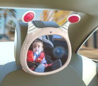 Oglinda auto Benbat Oly Beige cu functie muzicala, pentru supravegherea copilului - 2