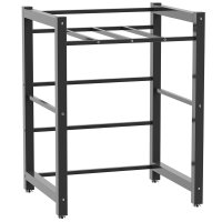 HOMCOM suport suprapunere masina de spalat si uscator, otel, 300 kg, 75x62x97-105 cm, negru - 1