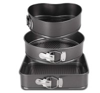 Set 3 tavi pentru copt forma Inima/Rotunda/Patrata cu baza detasabila 24/26/28 cm AM - 1