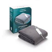 Patura cu incalzire electrica Vitammy huggy plaid 180 x 130 cm gri inchis - 1