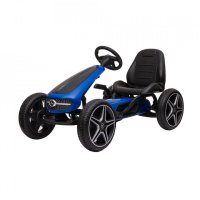 Kart cu pedale Novokids Mercedes Benz Kart Pro, albastru, cu frana de mana si scaun ajustabil - 1